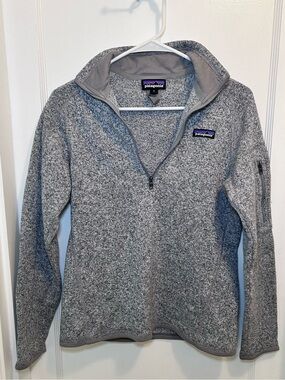Patagonia Better Sweater Gray 1/4 Zip Pullover Fleece Jacket Logo Women’s M